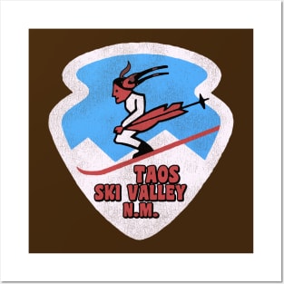 Taos New Mexico Ski Valley Vintage Tourist Souvenir Posters and Art